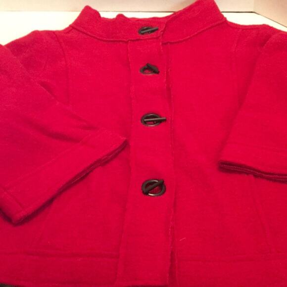 CHICO’S RED Wool CROPPED COAT JACKET SMALL SIZE 0 - Picture 1 of 7